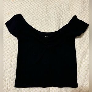 S | Black | American Eagle | Tight off the shoulder crop top